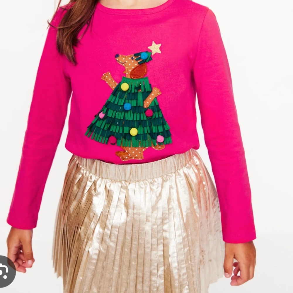 Mini Boden pleated gold skirt